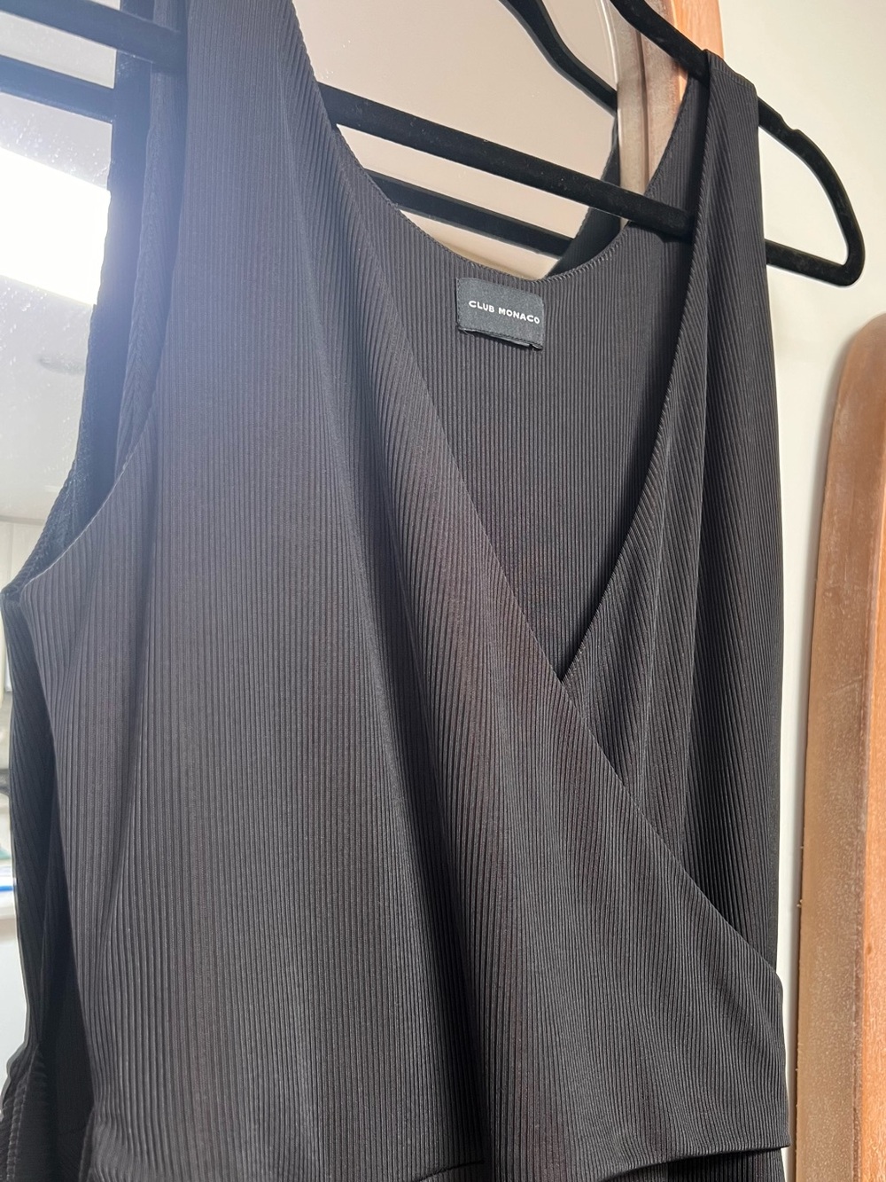 Club Monaco Black Wrap Midi Dress – Women’s Medium - Picture 5 of 8